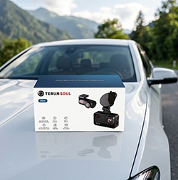 Terunsoul D016 paired with a hardwire kit for 24-hour parking monitoring.