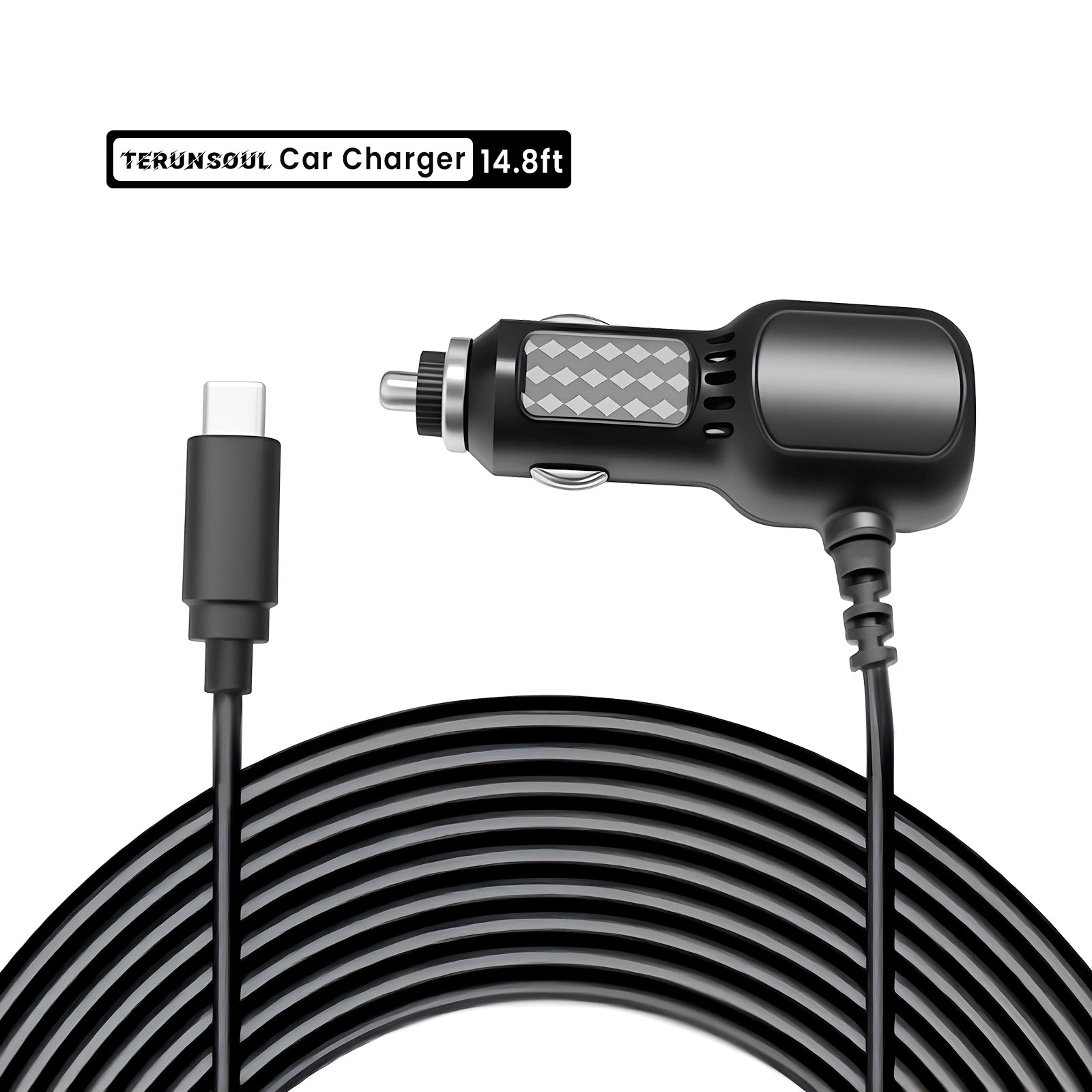 TERUNSOUL Dash Cam USB-C Car Charger(14.8ft)