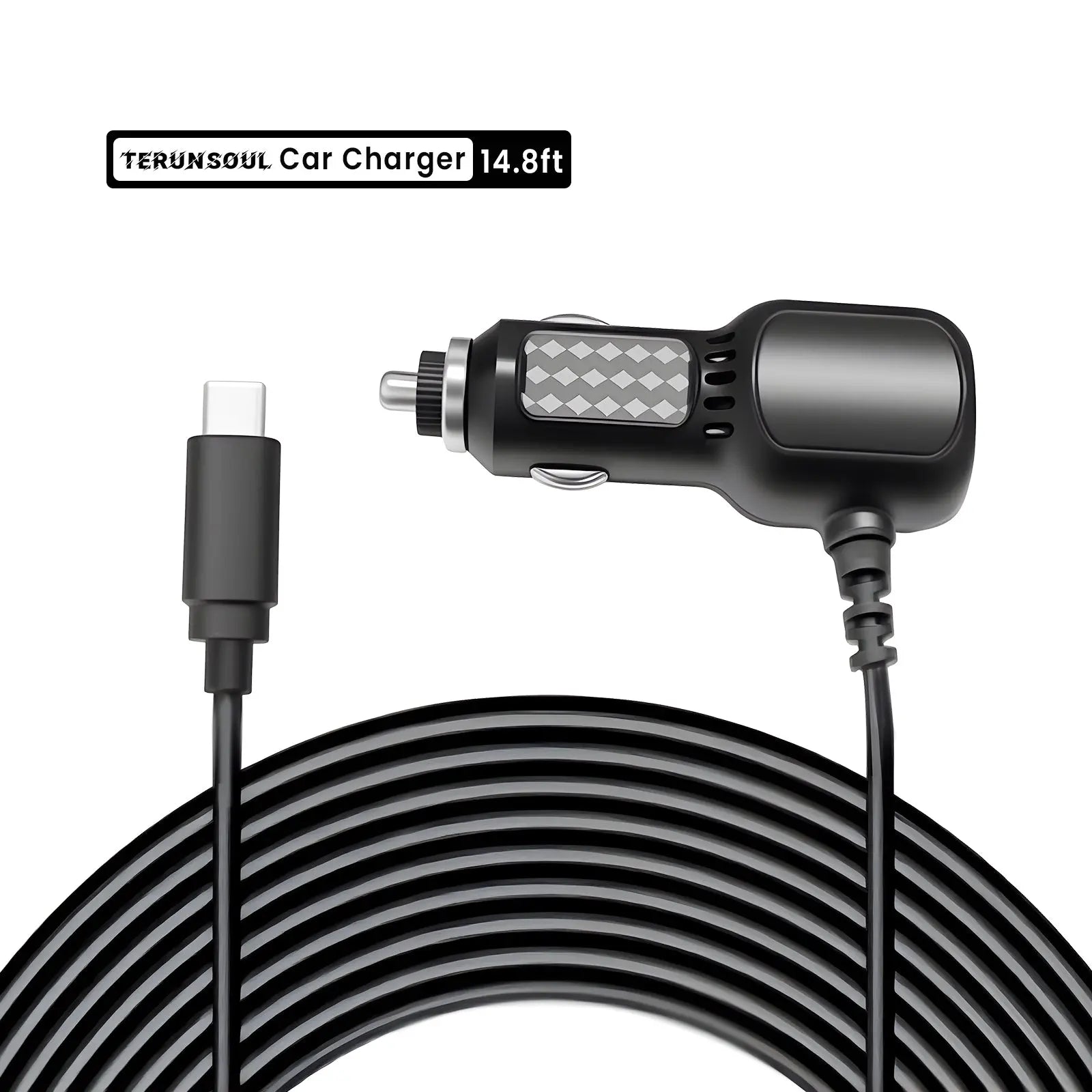 TERUNSOUL Dash Cam USB-C Car Charger(14.8ft) TERUNSOUL