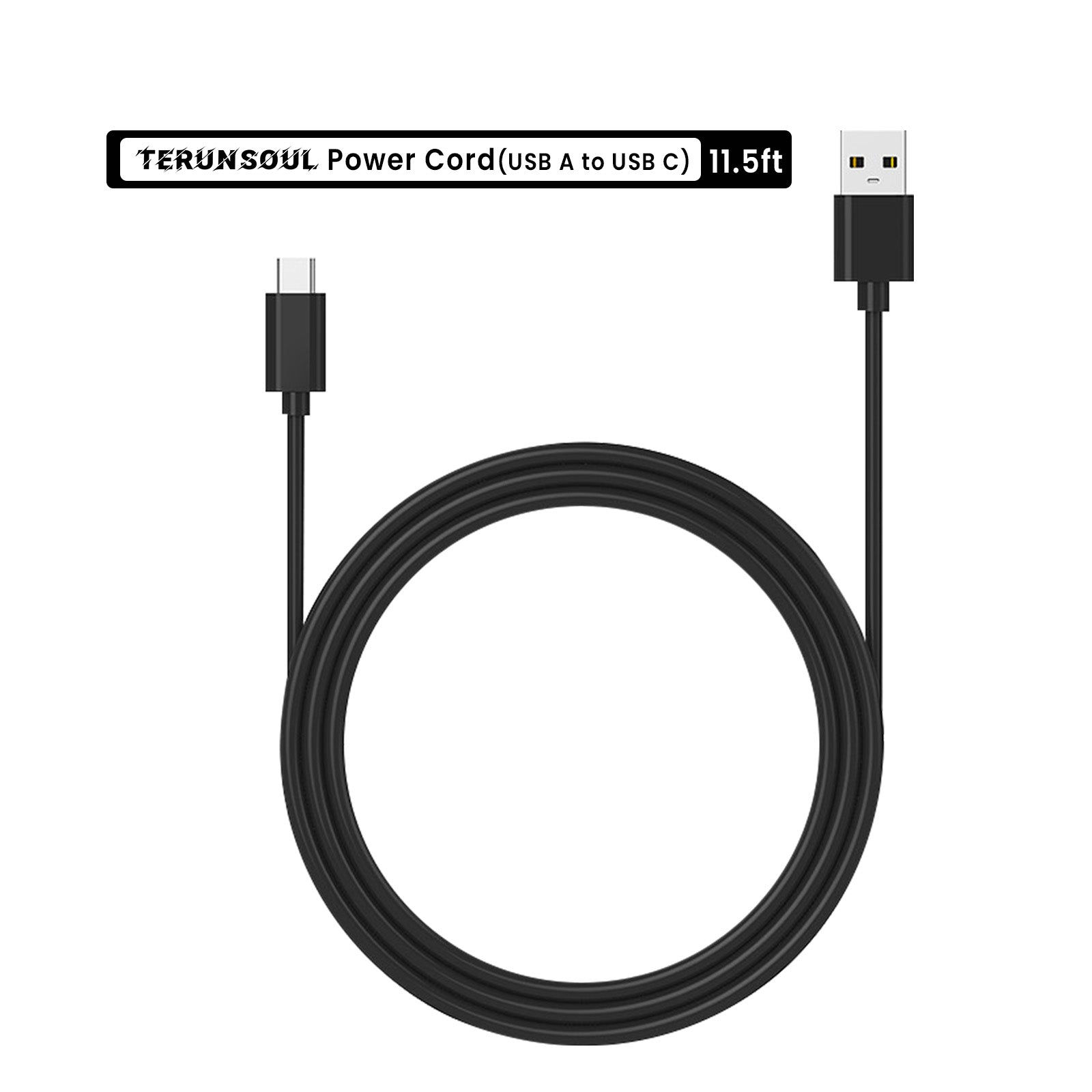 TERUNSOUL 11.5ft Power Cord (USB A to USB C)