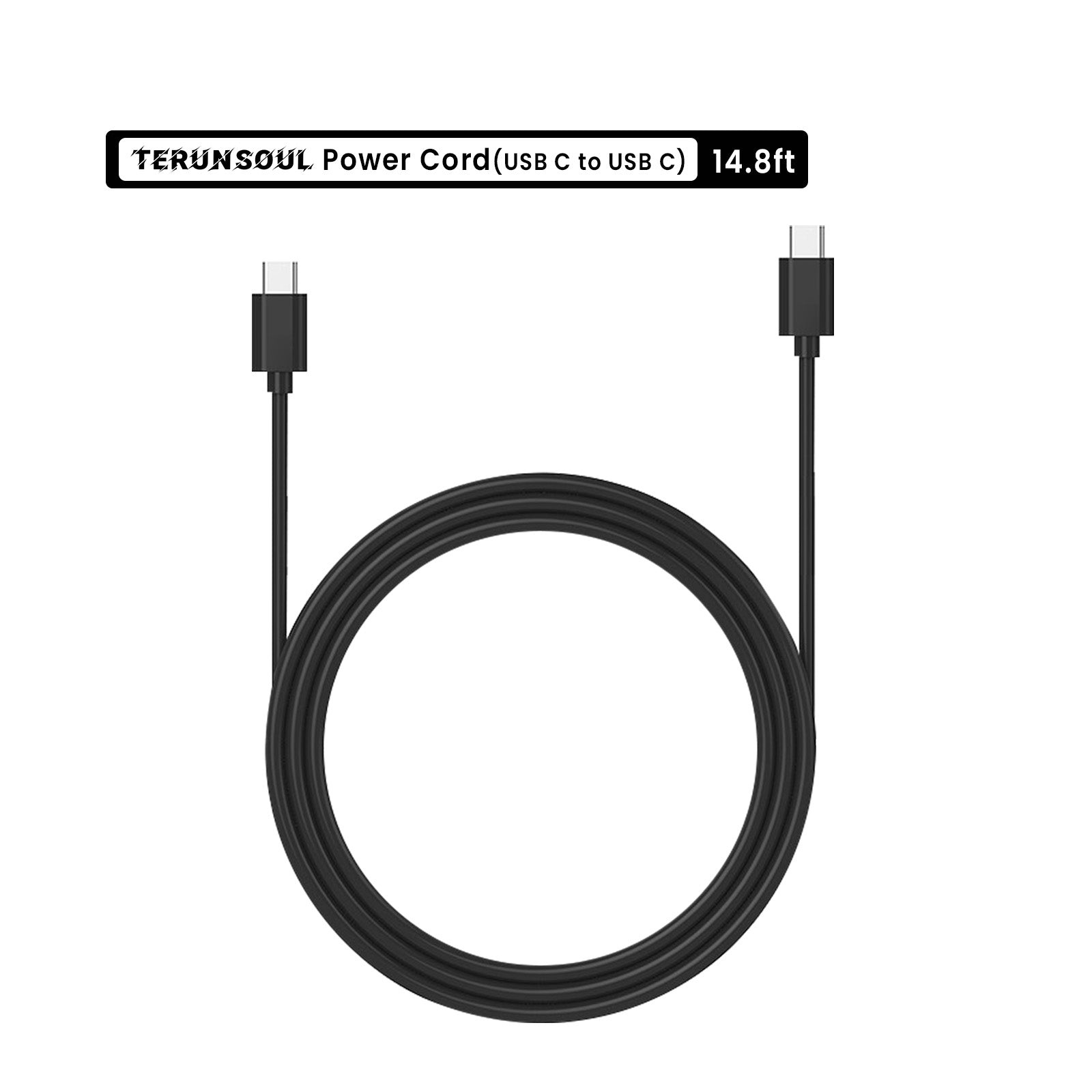 TERUNSOUL 14.8ft Power Cord (USB C to USB C)
