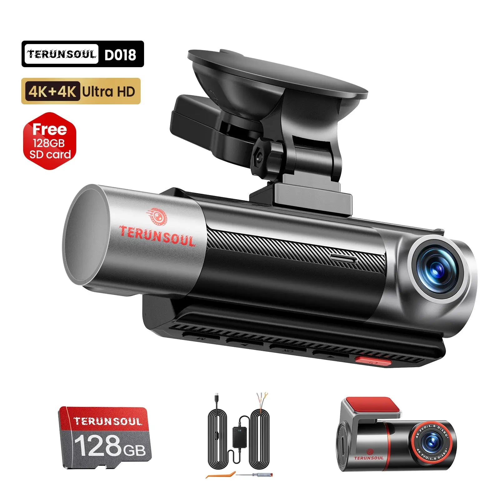 TERUNSOUL D018 Parking Monitoring Kit 4K+4K+1080P