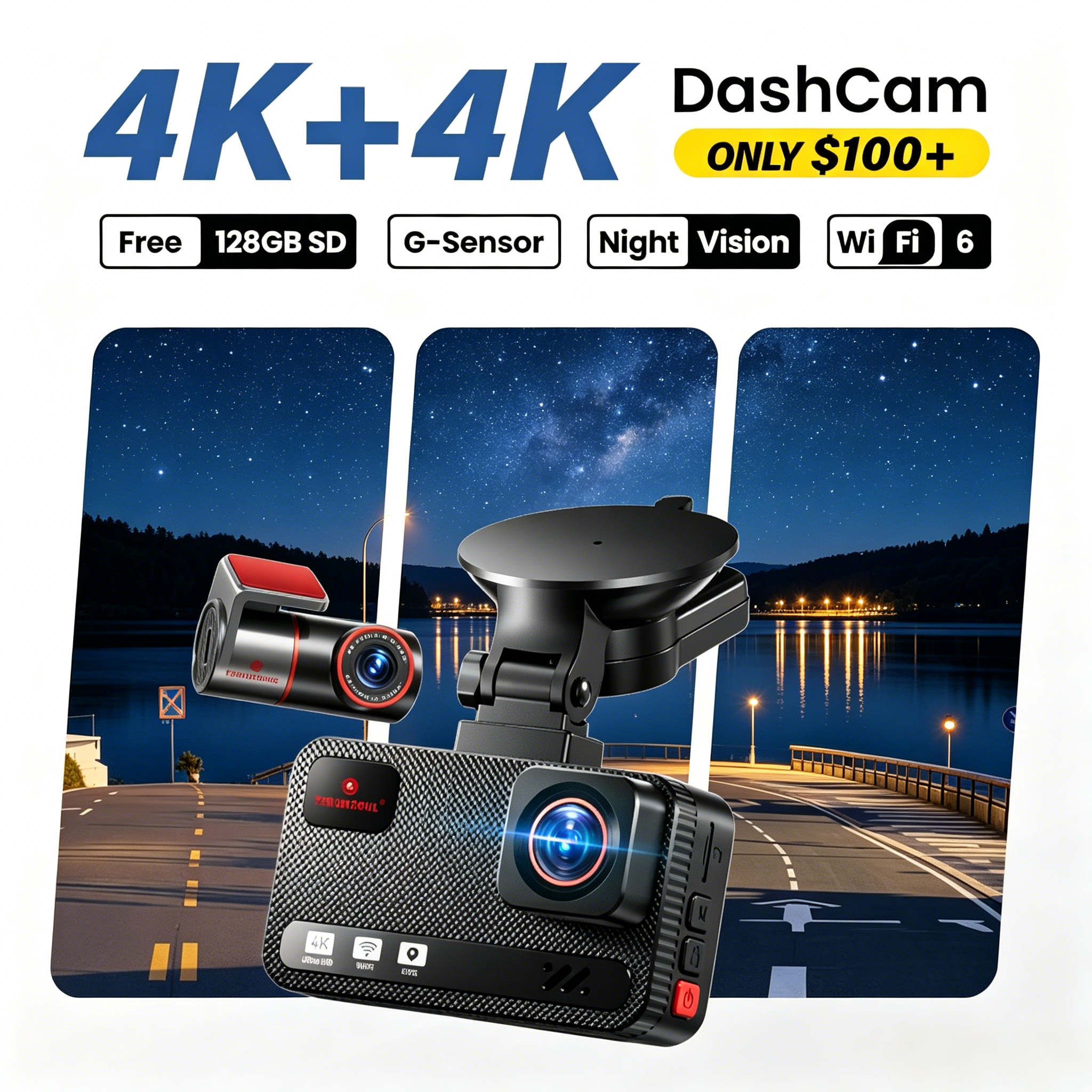 terunsoul D016 4K+4K Dashcam 