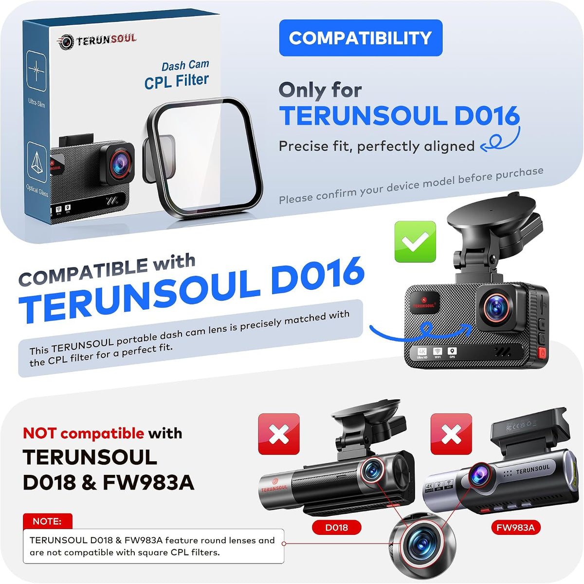 TERUNSOUL D016 Anti-Glare Circular Polarizing Filter (CPL Filter)