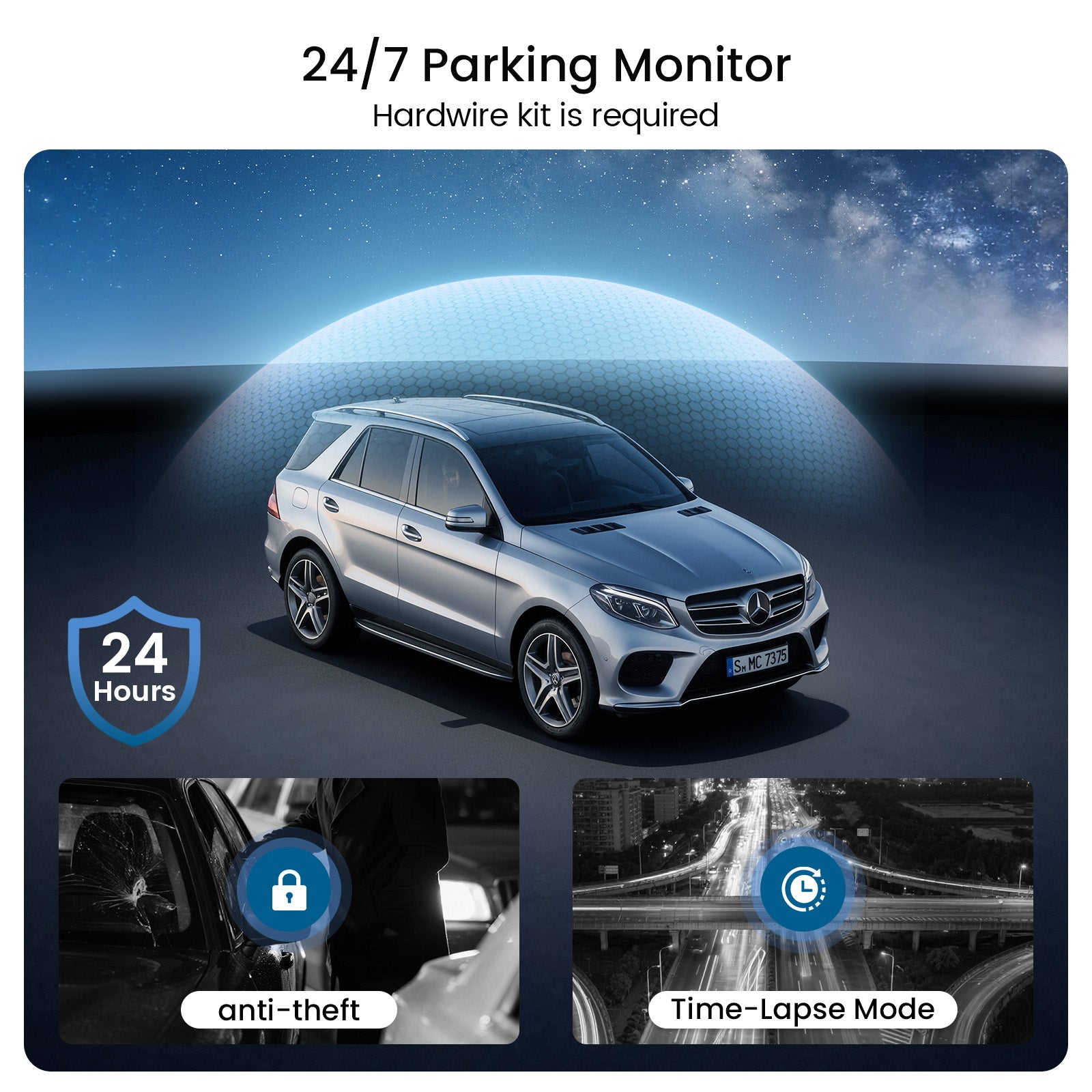 TERUNSOUl 983A Dash Cam 4K+1080P+1080P 3-Channel