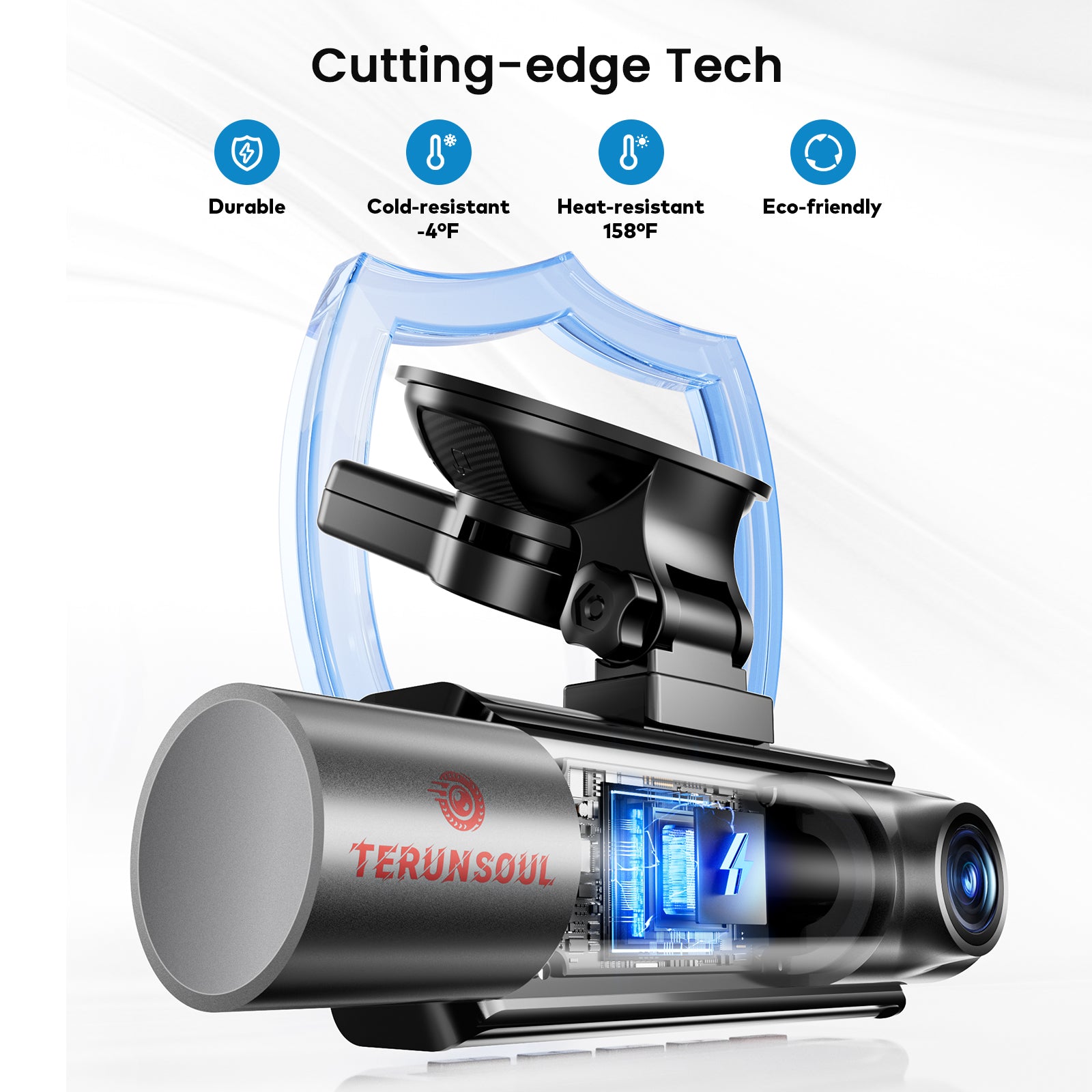 TERUNSOUL D018 Dash Cam 4K+4k+1080P 3-Channel