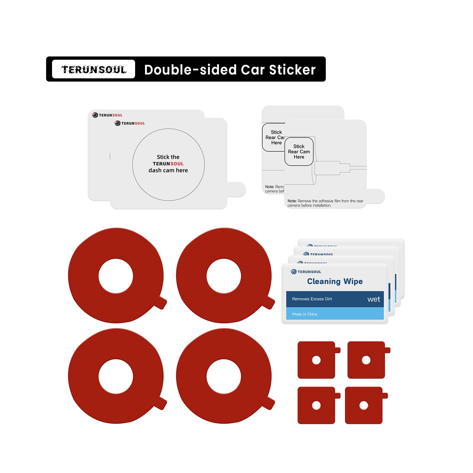 TERUNSOUL Double-Sided Adhesive Pads for Dash Cam Mount