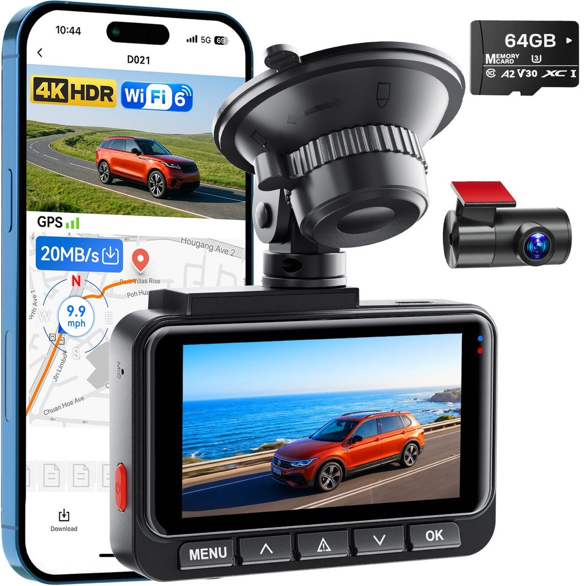 TERUNSOUL D021 4K+2.5K Dual-Recording Dash Cam