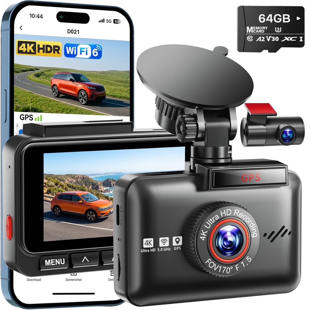 TERUNSOUL D021 4K+2.5K Dual-Recording Dash Cam