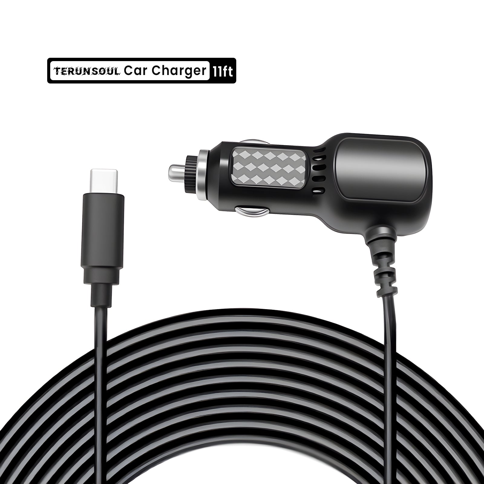TERUNSOUL Dash Cam USB-C Car Charger（11ft）