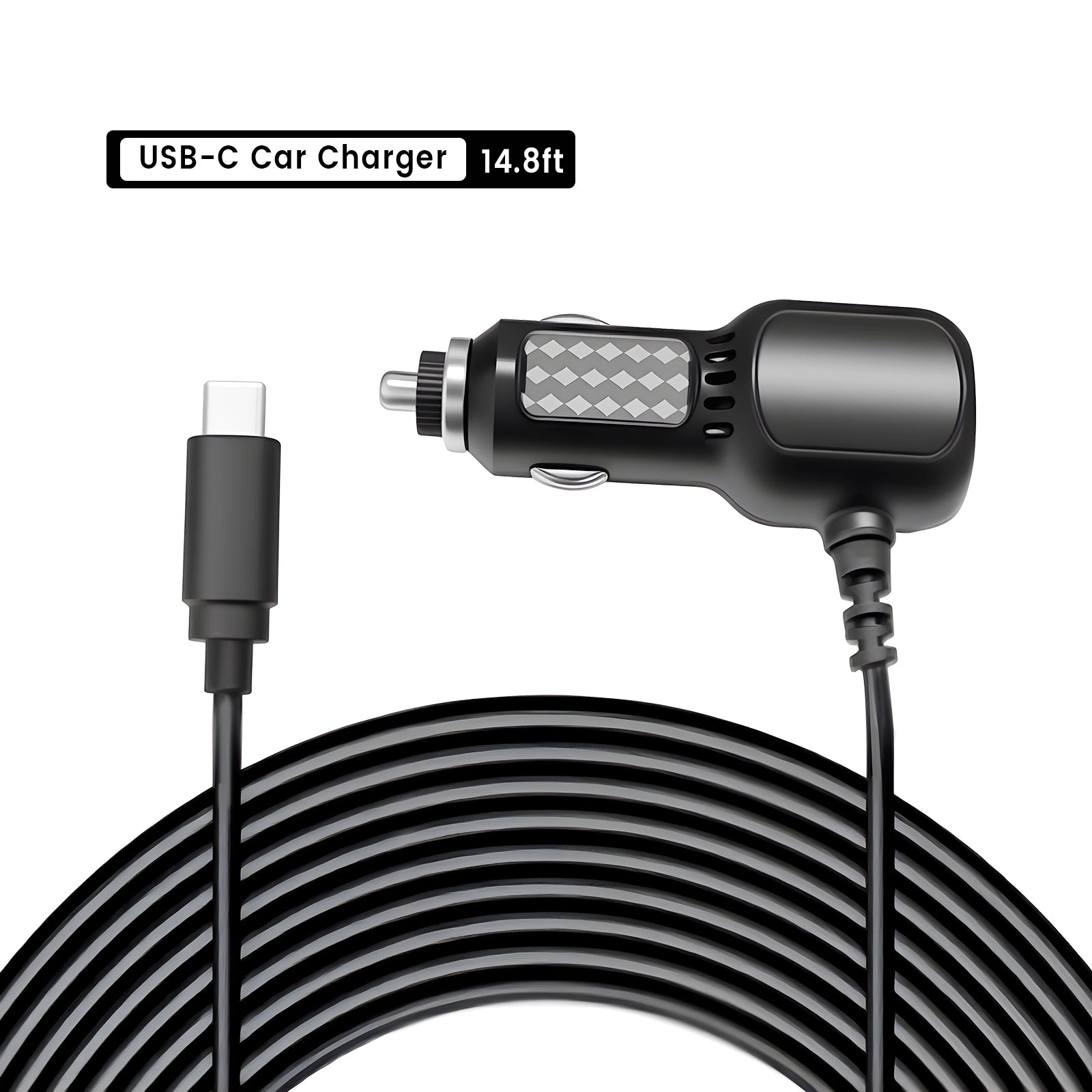 TERUNSOUL Dash Cam USB-C Car Charger（14.8ft）